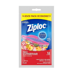 BOLSA ZIPLOC CONSERVA MEDIANA  17,7X18,8 x 12 UNIDADES