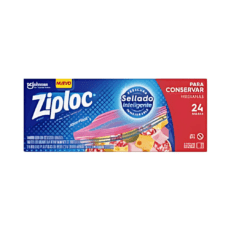 BOLSA ZIPLOC CONSERVA MEDIANA 17,7X18,8 x 24 UNIDADES