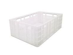 CANASTO COSECHERO ACANALADO  BLANCO 60CM X 40CM X 20CM