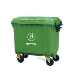 CONT. OSO 660LTS C/TAPA INYECTADO VERDE 4 RUED/GANCHO