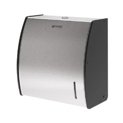 DISPENSER P/TOALLAS INTERCALADAS ACERO INOX. Y PVC NEGRO BRINOX