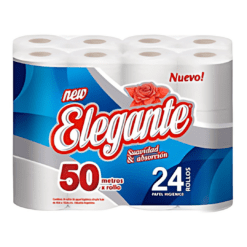 PAP HIG ELEGANTE BLANCO EXTRA SH 50MT 24 ROLLOS X BOLS?N